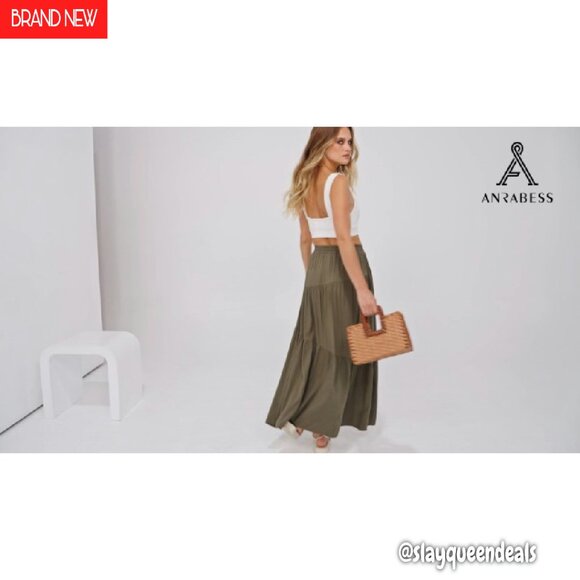 Boho Elastic Waist Pleated A-Line Maxi Skirt with Pockets - Picture 6 of 8